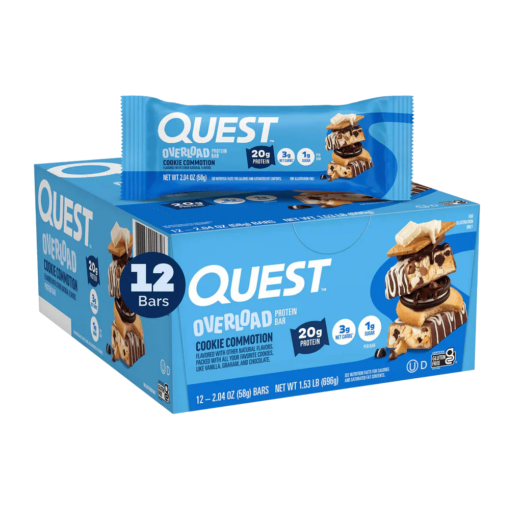 Quest Nutrition Overload Protein Bar - 12x60g / Cookie Commotion - Protein Bars