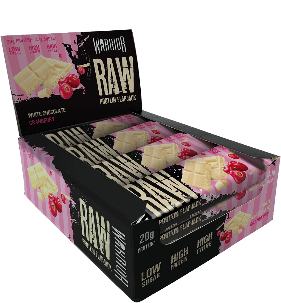 Warrior Raw Protein Flapjack - 12x75g / White Chocolate Cranberry - Protein Flapjacks