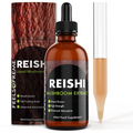 Reishi mushroom liquid tincture with dropper and vial for heart health and blood sugar