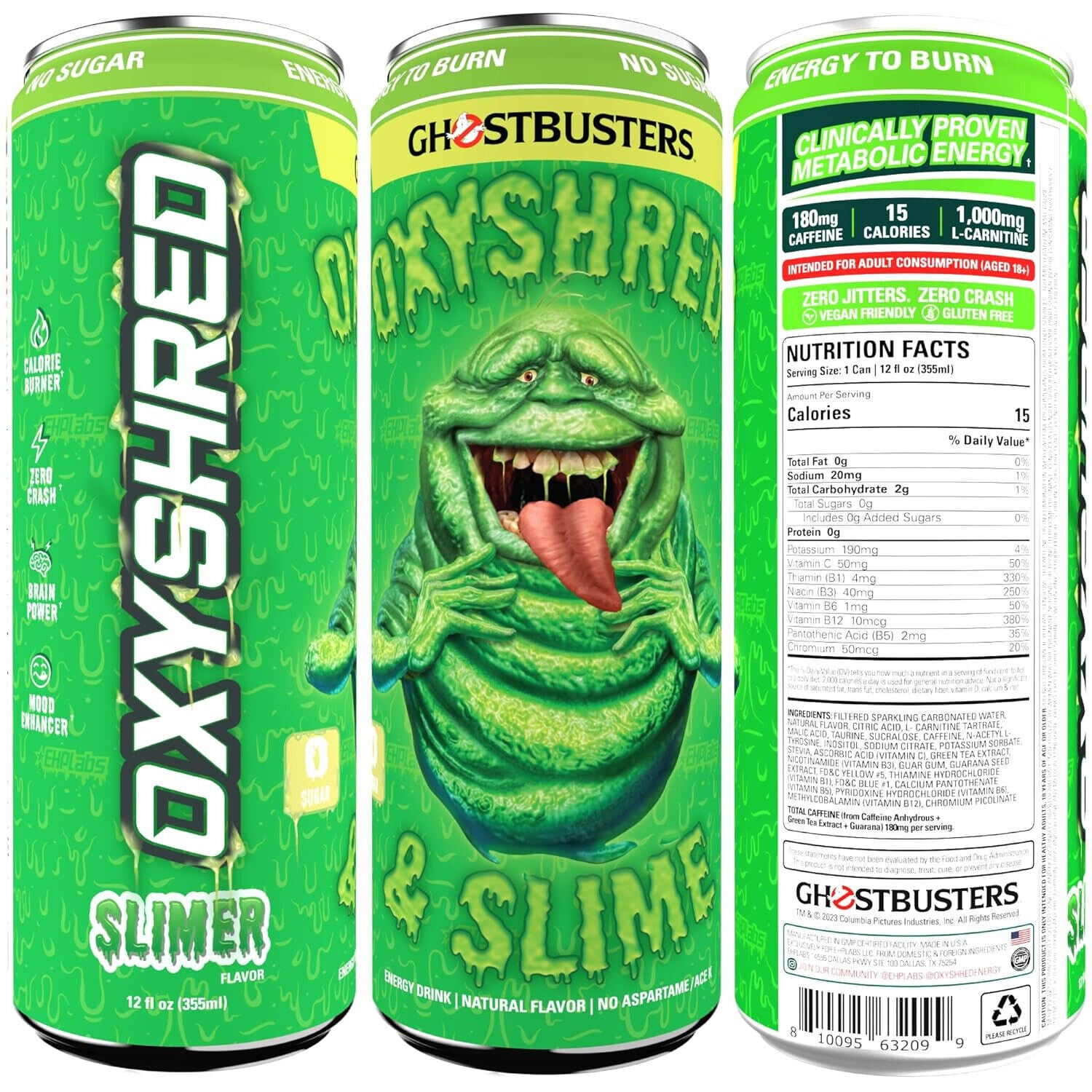 EHP Labs Oxyshred Ultra Energy Drink 12x330ml - 12x355ml / Peach Candy Rings - Energy Ready-to-Drinks