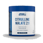 Blue and white Applied Nutrition Citrulline Malate container for workout performance and muscle recovery
