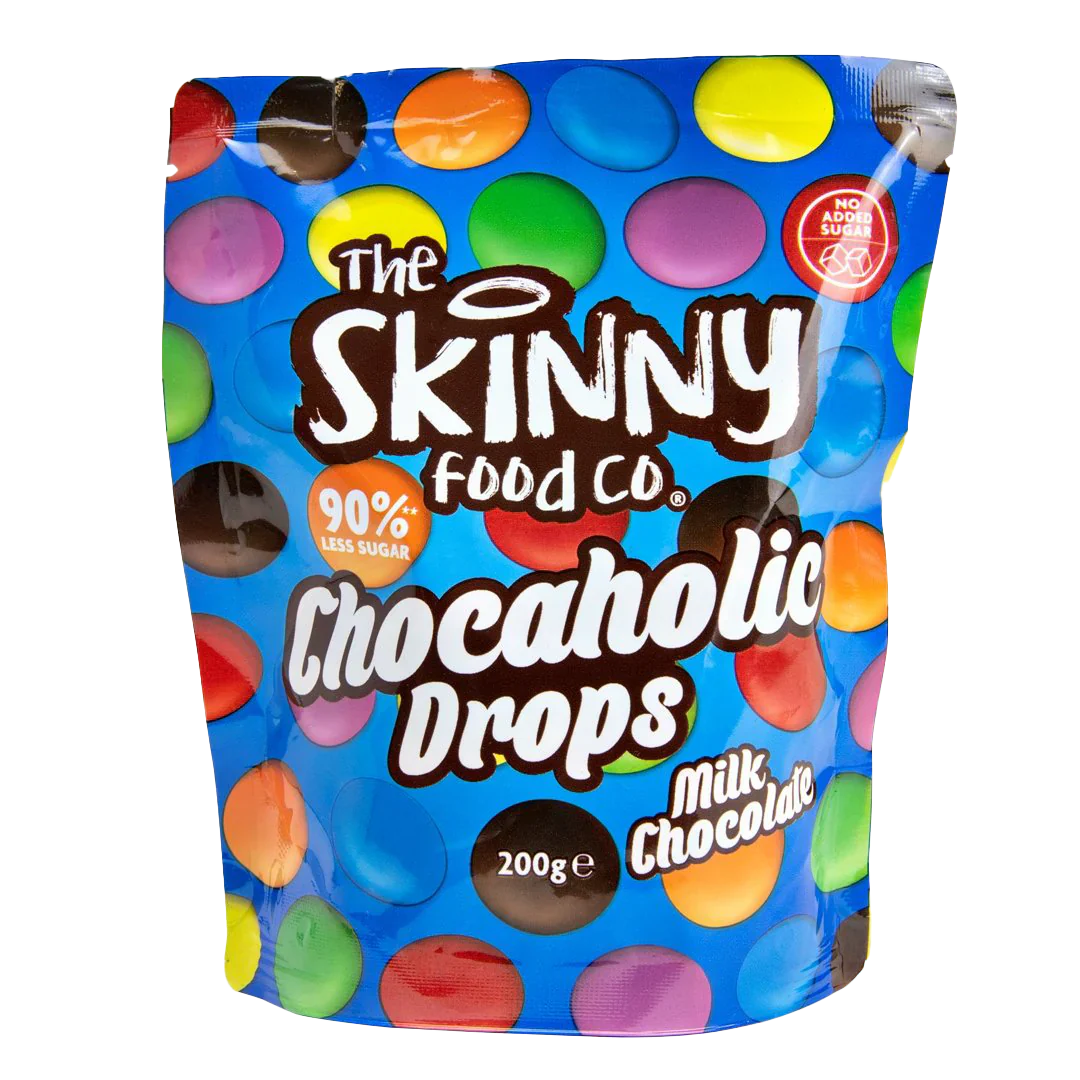 The Skinny Food Co Chocaholic Drops - 200g / Milk Chocolate - Low Sugar Chocolate Snacks