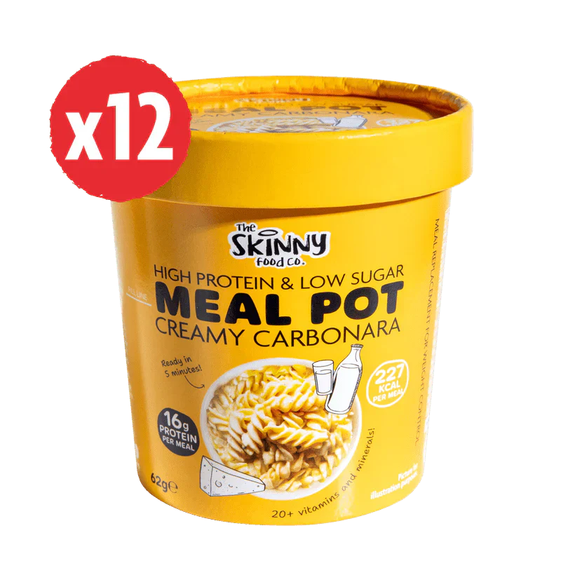 The Skinny Food Co High Protein Mealpots - 12x62g / Creamy Carbornara