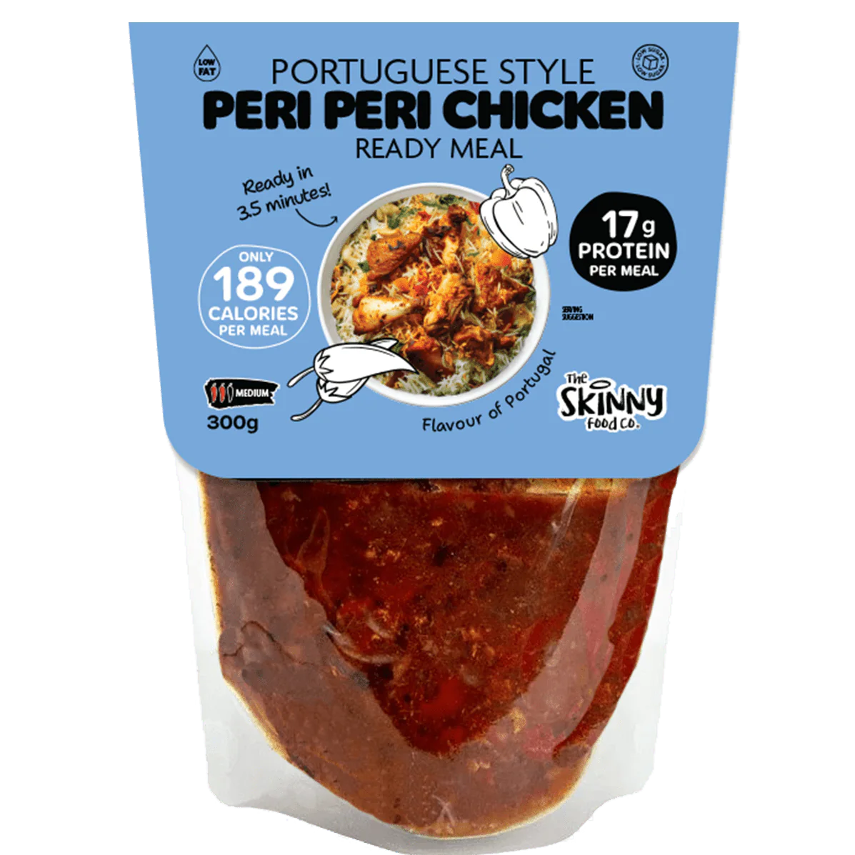 The Skinny Food Co Skinny Ready Meal 300g Portuguese Peri Peri Chicken