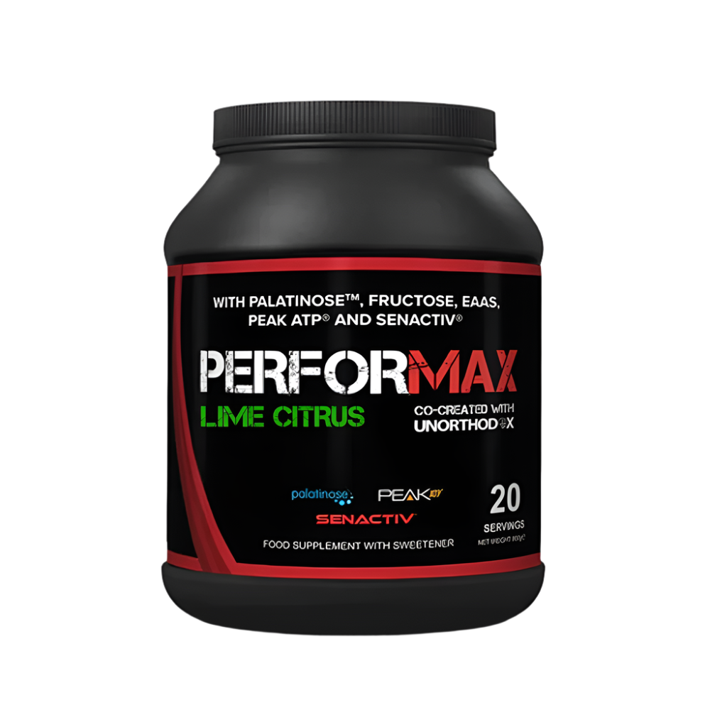Black Strom Sports PerforMAX tub with Lime Citrus flavored supplement powder, carefully sourced