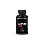 Black Support Max plastic bottle of Strom Sports SupportMAX athletic supplementation capsules
