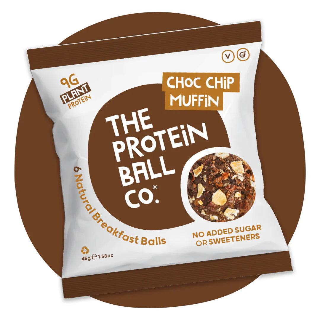 The Protein Ball Co Protein + Vitamin Balls (Breakfast To Go) 10x45g / Choc Chip Muffin Protein Balls