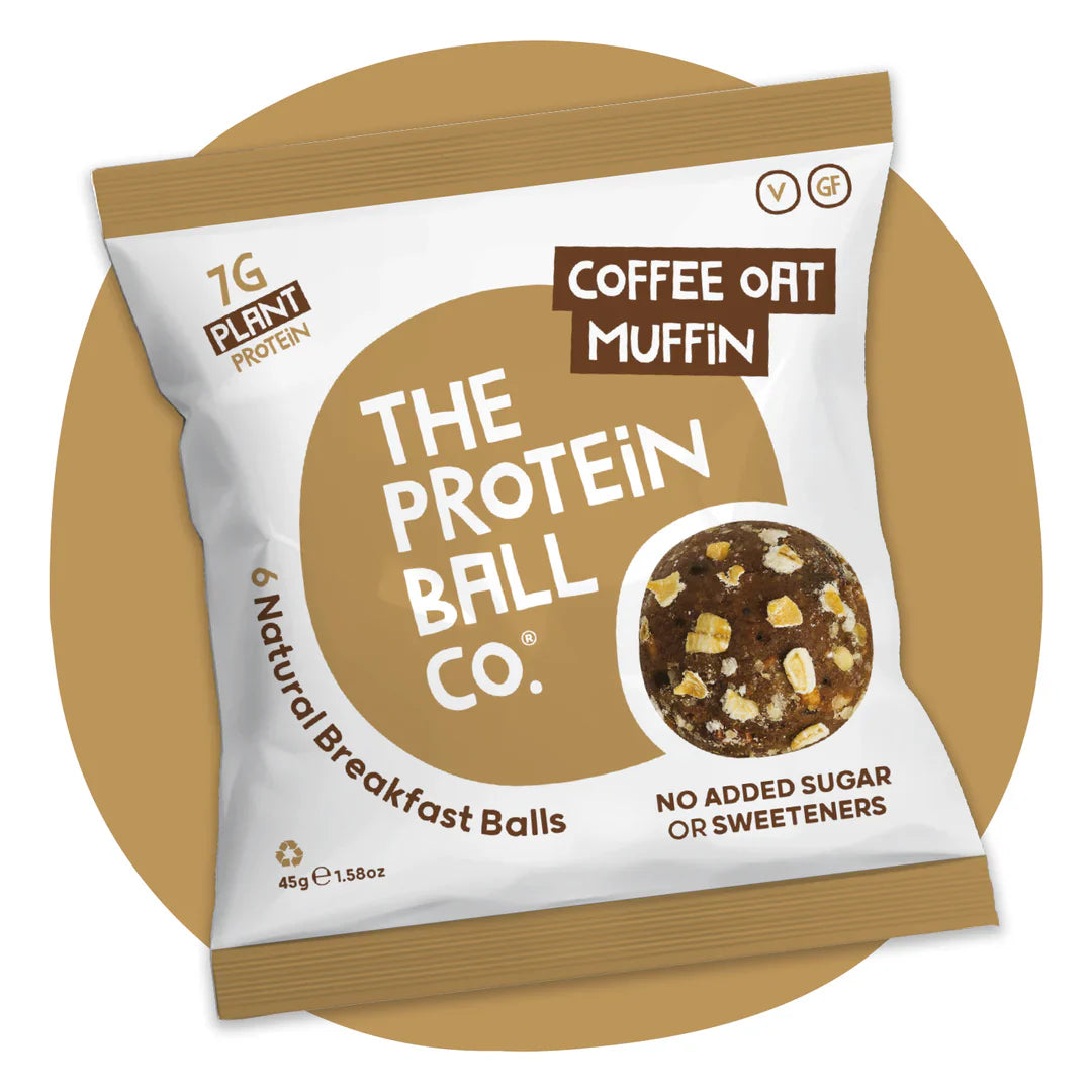 The Protein Ball Co Protein + Vitamin Balls (Breakfast To Go) 10x45g / Coffee Oat Muffin Protein Balls