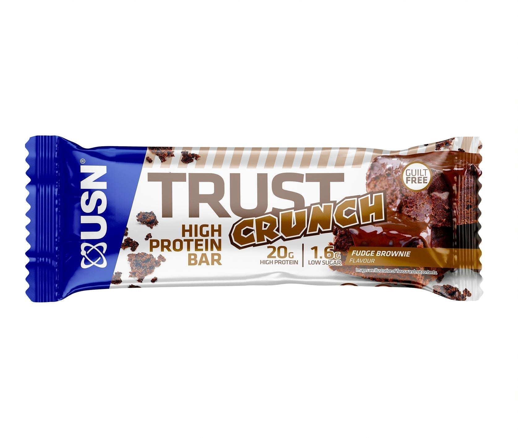USN Trust Crunch Bars - 12x60g / Chocolate Brownie - Protein Bars