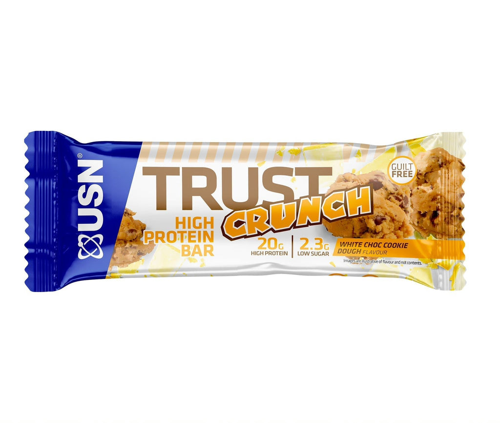USN Trust Crunch Bars - 12x60g / White Chocolate Cookie Dough - Protein Bars