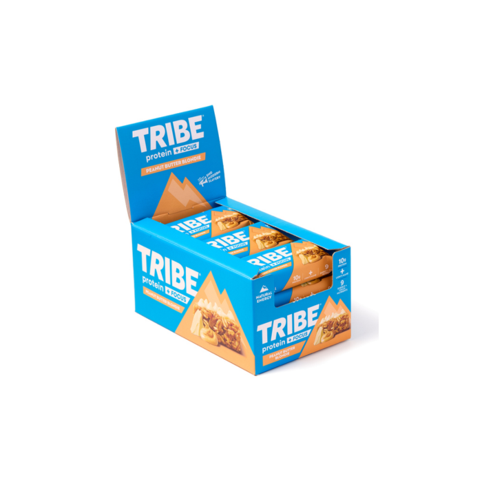 Tribe Protein + Focus Flapjack - 12x60g / Peanut Butter Blondie - Protein Flapjacks