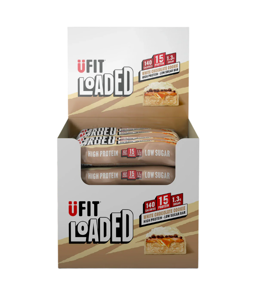 UFIT Loaded Protein Bar - 16x45g / White Chocolate Cookie - HFSS Compliant