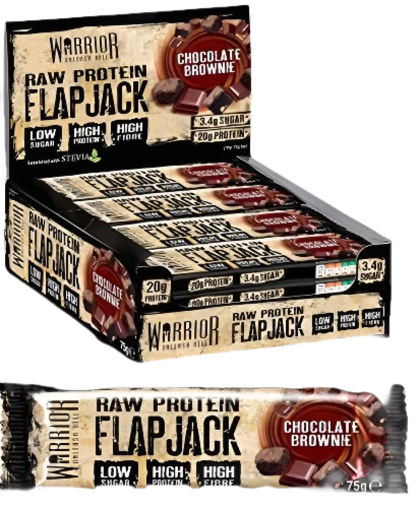 Warrior Raw Protein Flapjack 12 bars - Health Foods at mygymsupplements by Warrior Supplements