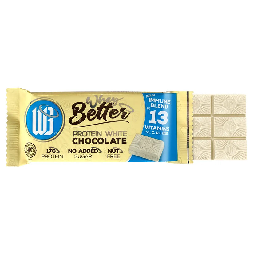 WheyBetter Protein White chocolate Immune Blend of Vitamins - 12x75g / Protein White Chocolate - Protein Bars