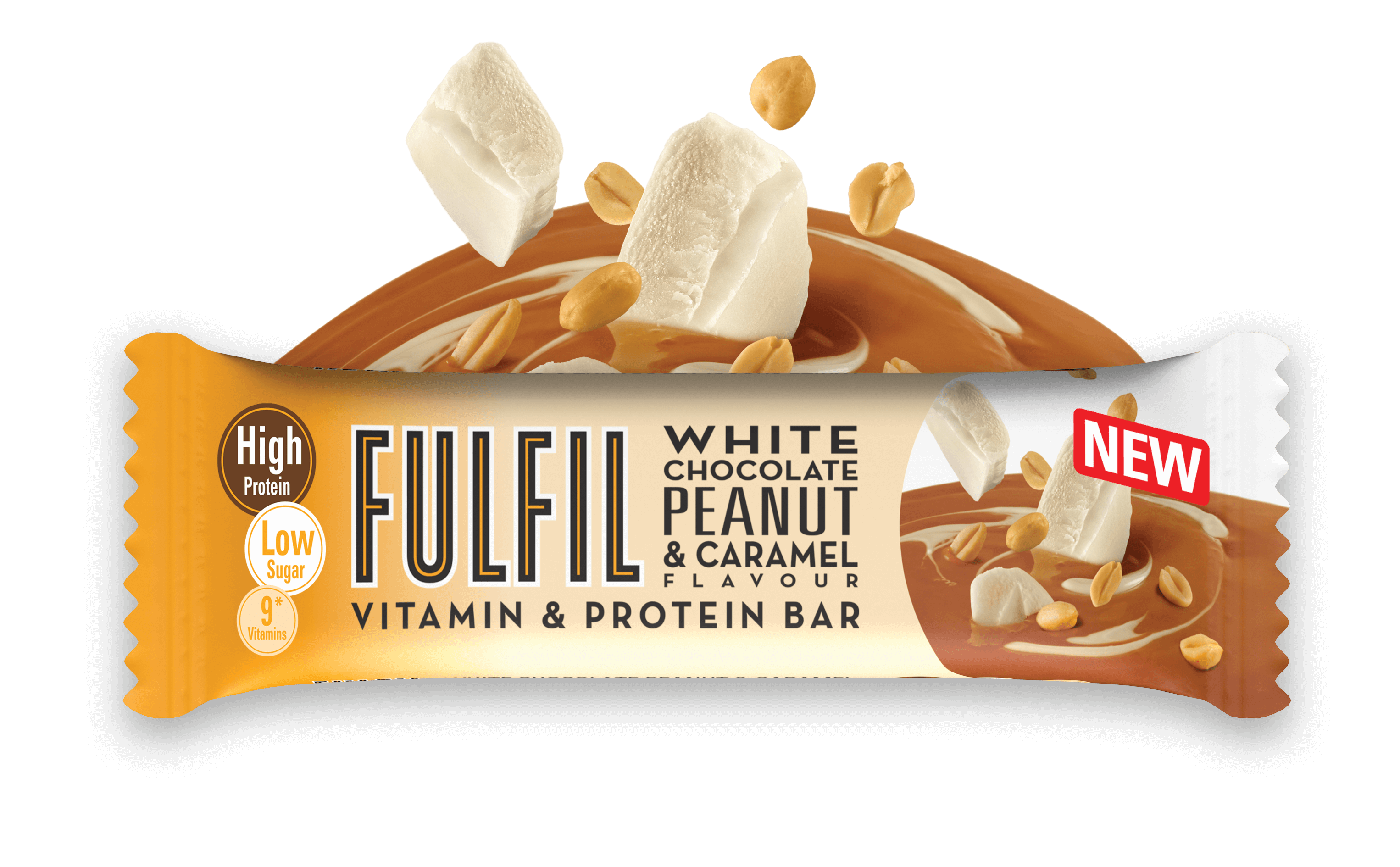 Fulfil Nutrition Vitamin & Protein Bar - 15x55g / White Peanut & Caramel - Protein Bars