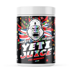 Gorillalpha Yeti Juice Caribbean Crush pre-workout powder with Yeti graphic and Union Jack design