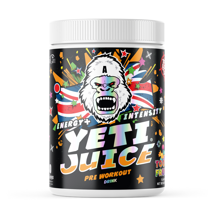 Gorillalpha Yeti Juice pre-workout drink with Yeti graphic for chaos crew protein fans